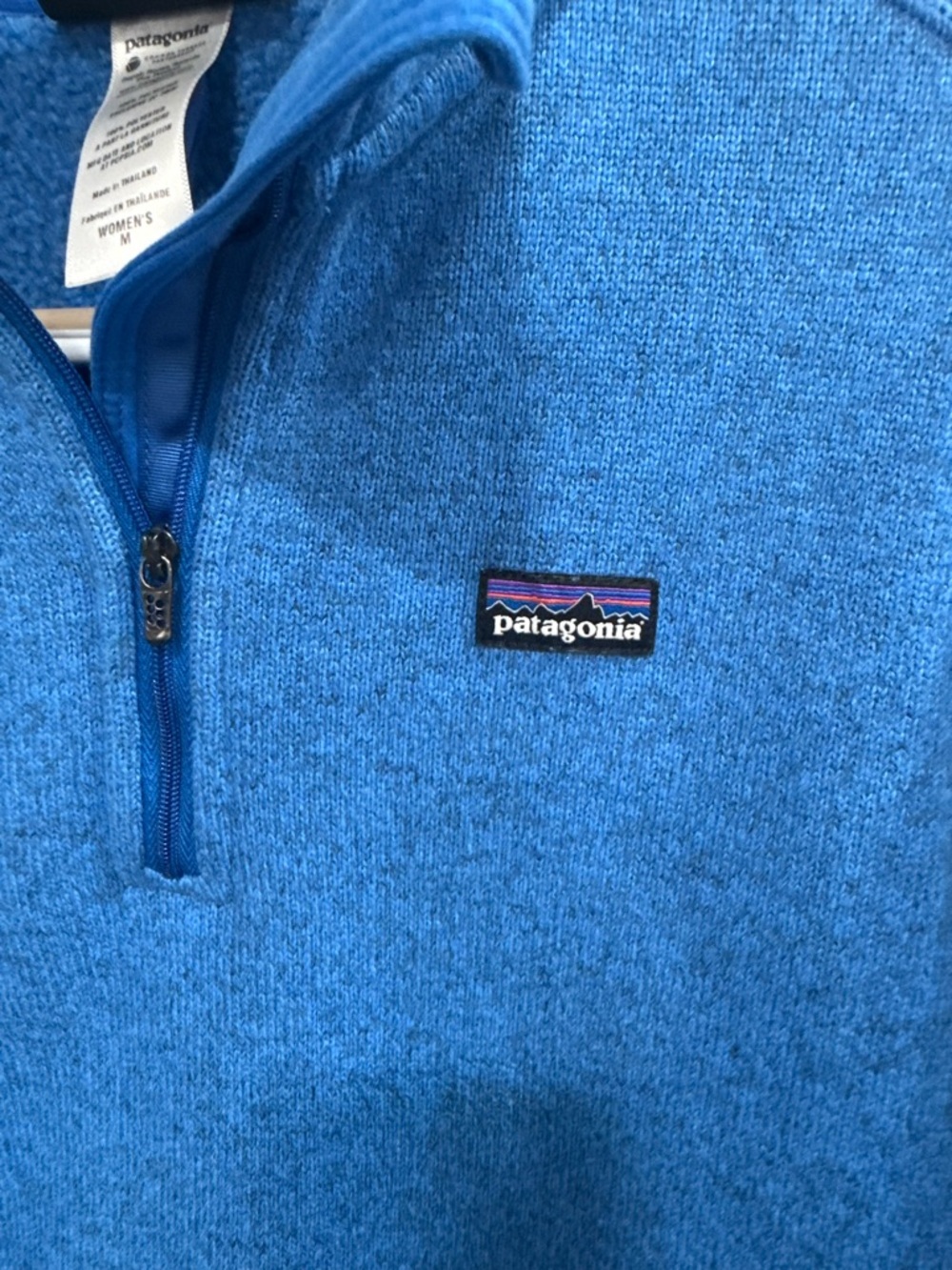 Patagonia 1/4 Zip Blue Fleece Pullover Sweatshirt Women’s Size M Long Sleeve - Picture 4 of 9